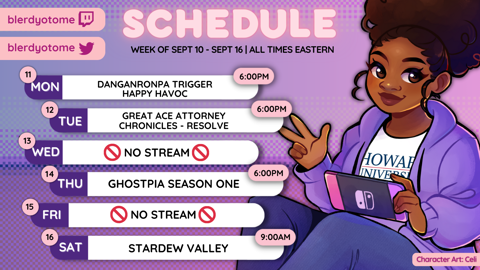 Twitch Schedule September 10-16, 2023