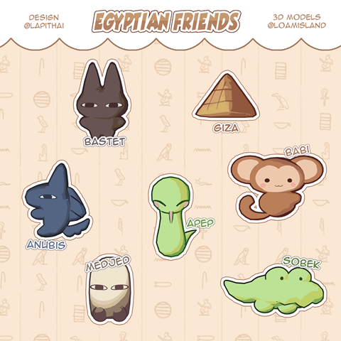 3D Egyptian Friends
