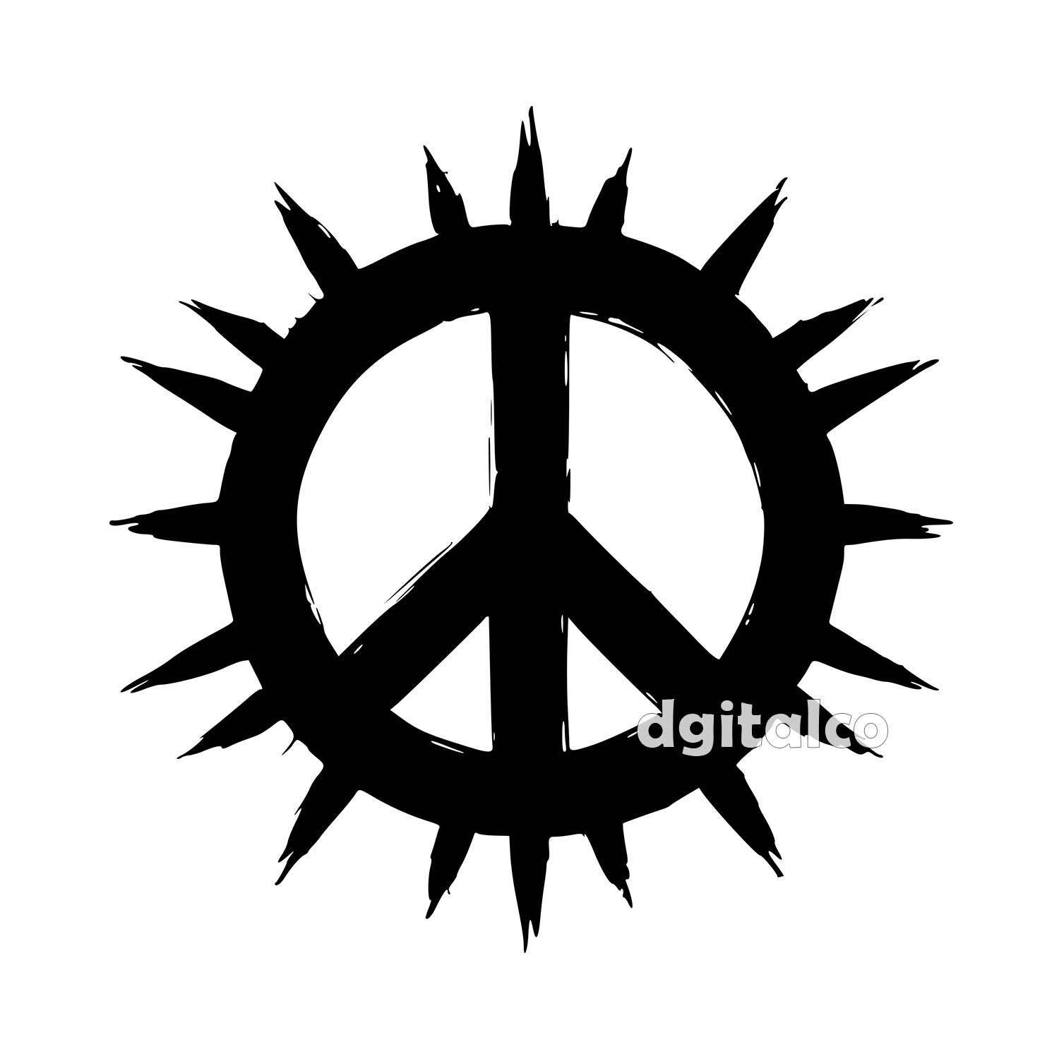 Punk Art Peace Symbol Ink to Vector: Unleash the Rebellion - Dgitalco's ...