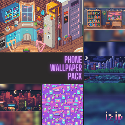 FREE pixel art phone wallpaper pack!