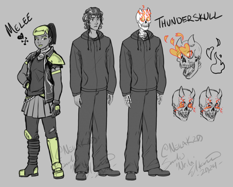 Thunderskull and Melee Designs for Short Comic