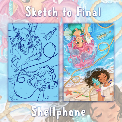 Shellphone Sketch to Final Art