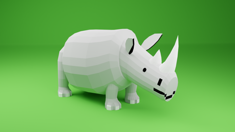 Low poly rhino