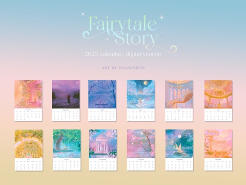 2023 Digital/Printable Calendar [Fairytale Theme] - Sugarmints's Ko-fi