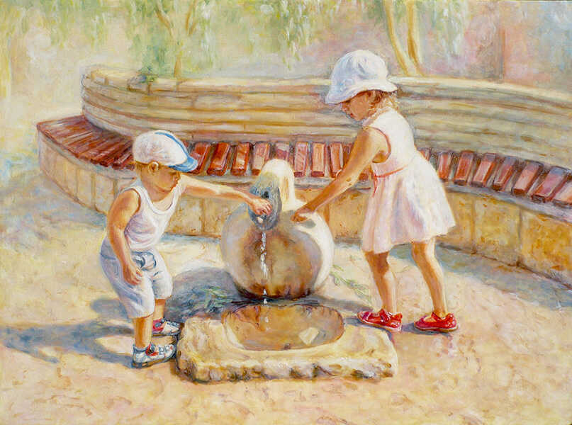 Oil painting with children