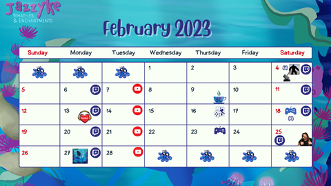 February Schedule!! 