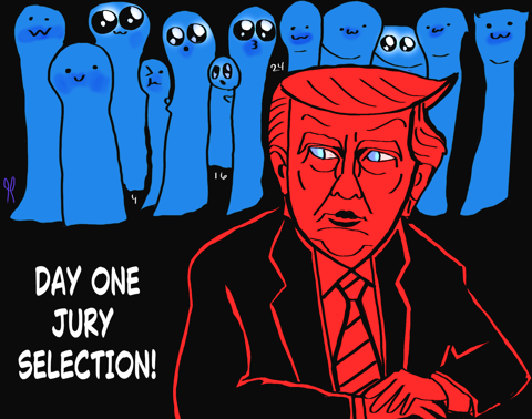 President Donald Trump day was jury selection 