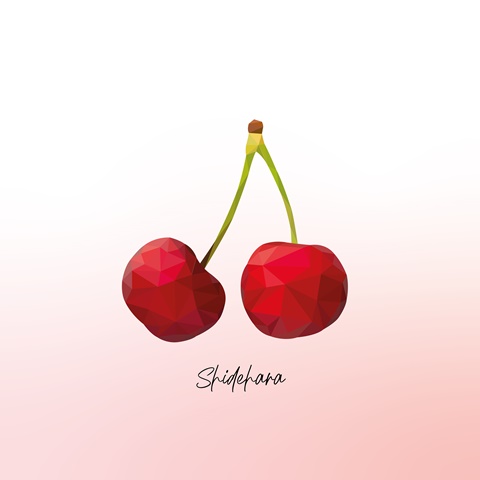 Low poly of red cherry