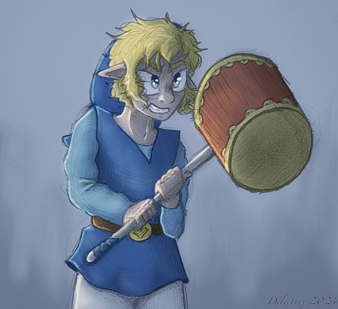 Four Swords - Blue Colored Sketch