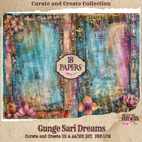 Boho Junk Journal Paper | Junk Journal Kit | Printable