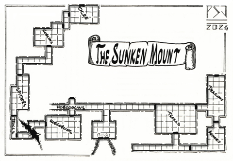 The Sunken Mount - A Solo RPG Map
