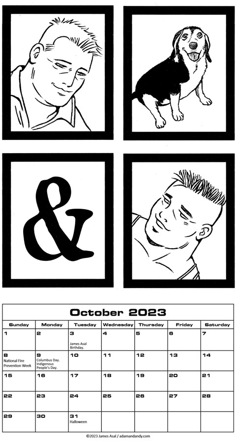 ADAM & ANDY October 2023 Calendar