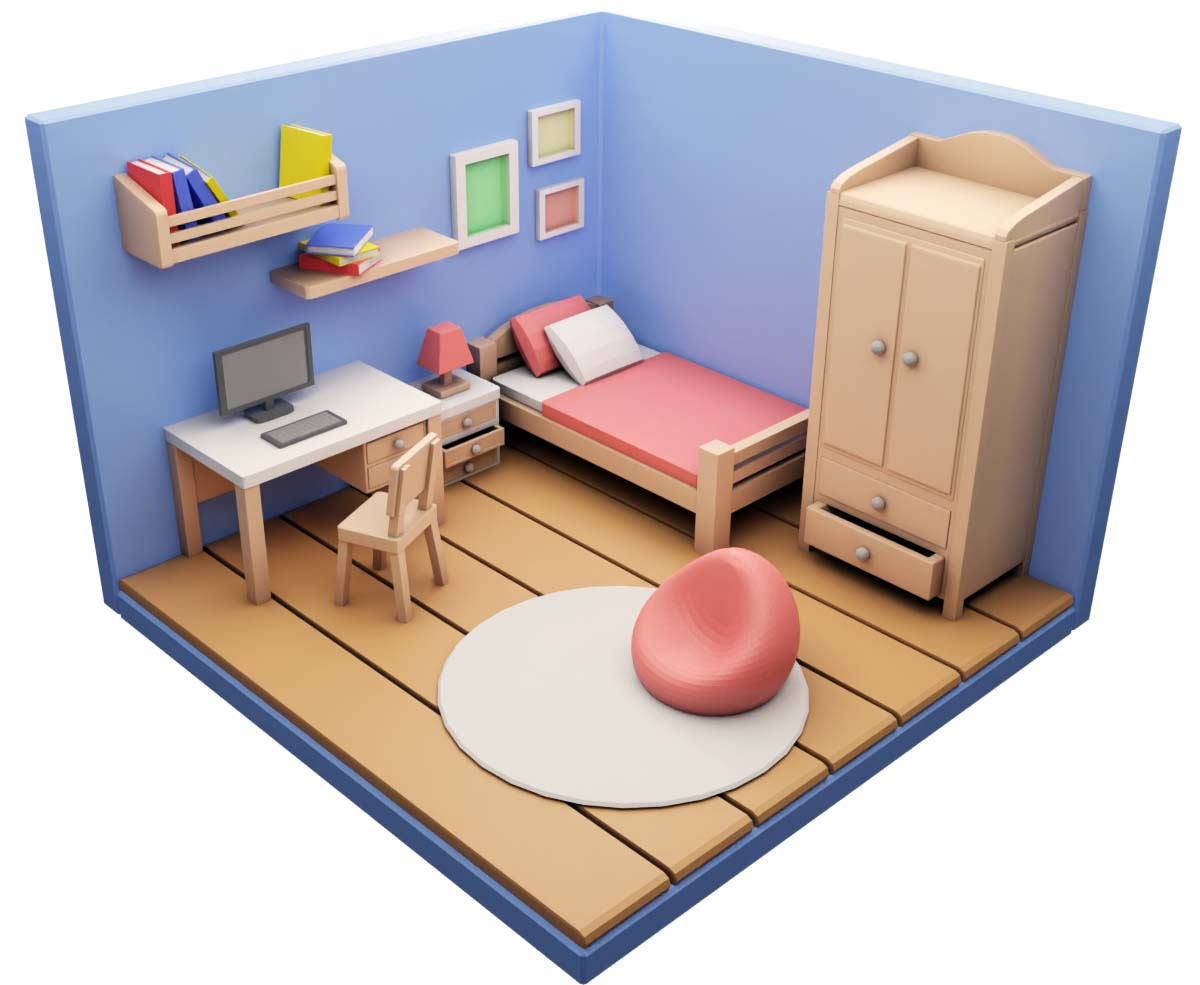 Vibrant Isometric 3d Room Design Backgrounds | JPG Free Download - Pikbest