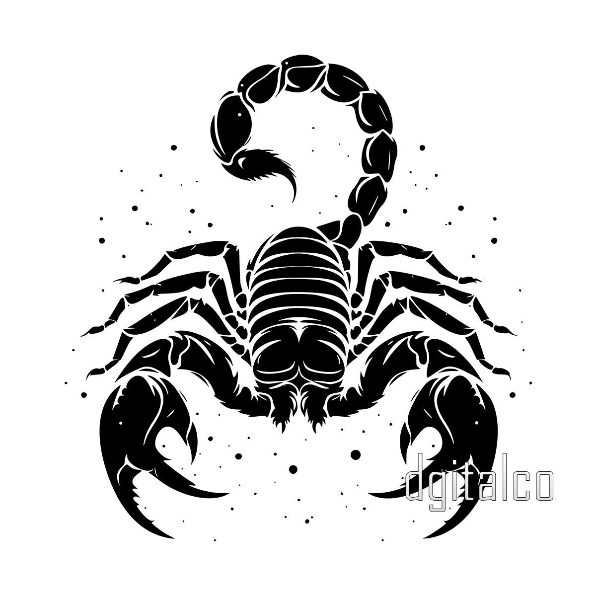 Scorpio Glyph Art Vector Design - Multi-Format Download - Dgitalco's Ko ...