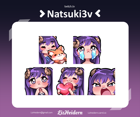 Custom emotes commission! for @/Natsuki3v