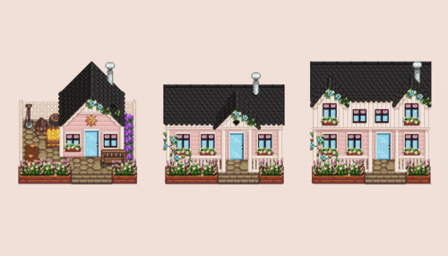 Flowery Pink Buildings (Seasonal)