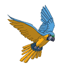 Blue Pixel Parrot