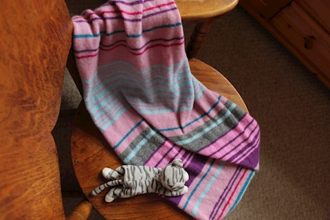 Merino Wool Striped Baby Blanket