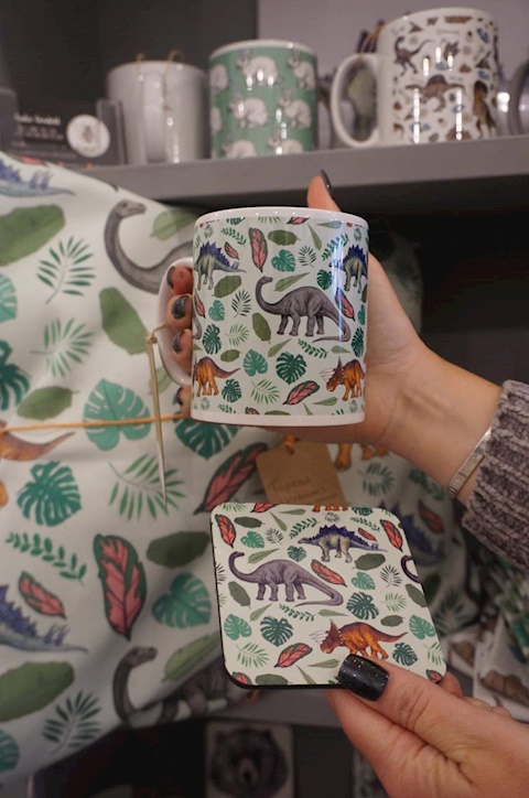 Tropical Herbivores matching mug and coaster