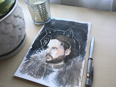 Jon Snow Watercolor