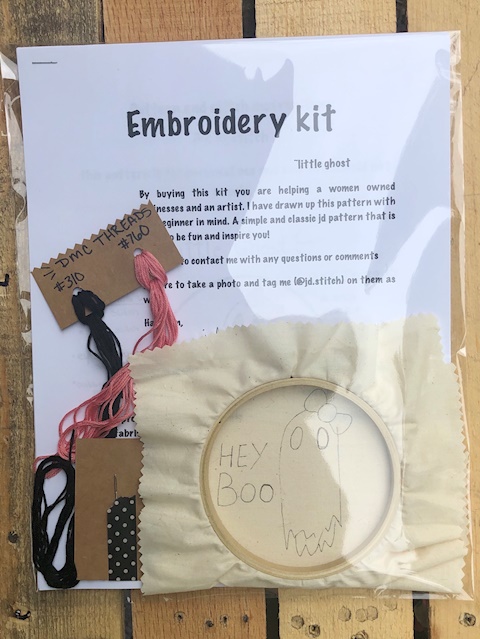 Little ghost embroidery kits