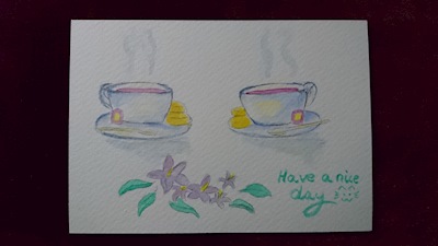 Watercolor doodle - Tea time