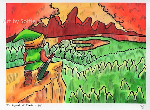 Legend of Zelda - NES - in pen and ink