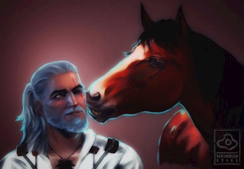 Geralt and Roach for Jess