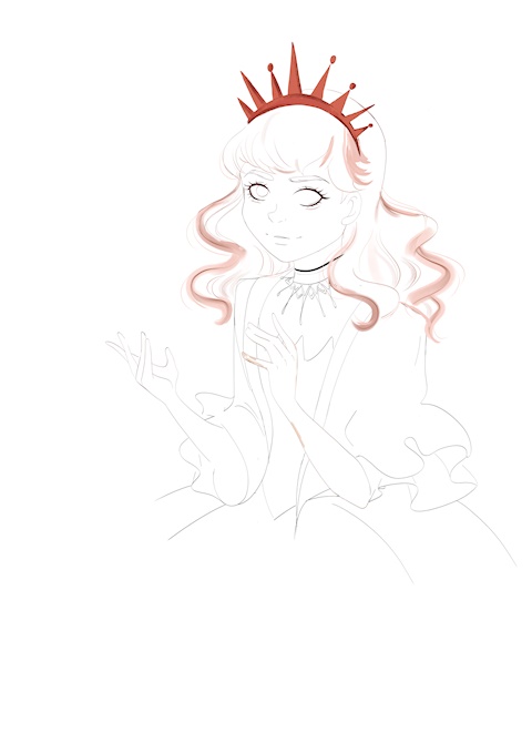Final sketch of magic queen