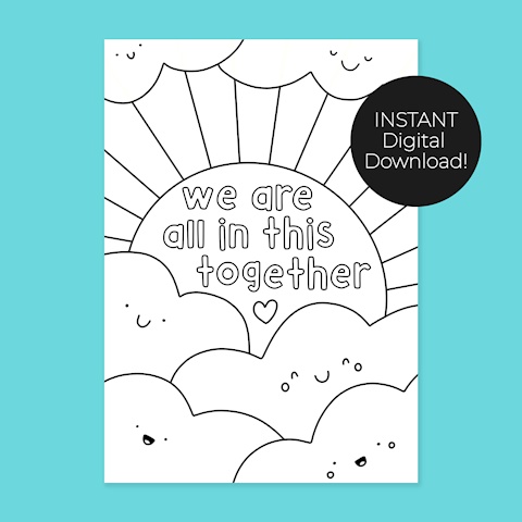 Togetherness Colouring Sheet