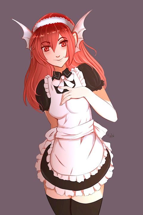 cherche commission in a cute maid outfit
