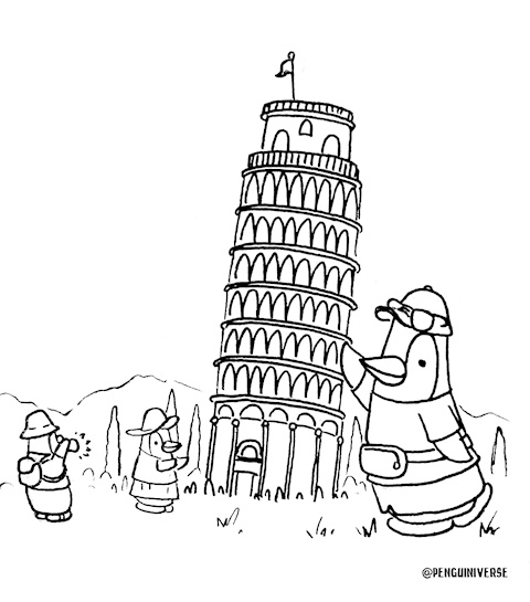 Leaning Tower of Pisa Colouring page