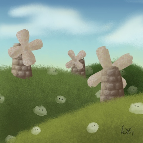Simple Fields, Windmills and Slimes
