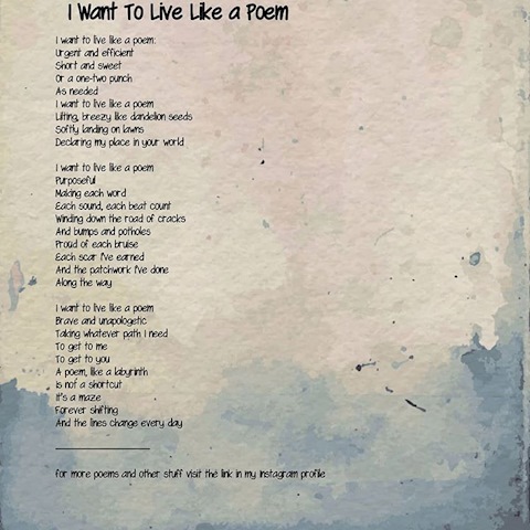 I Want to Live Like a Poem