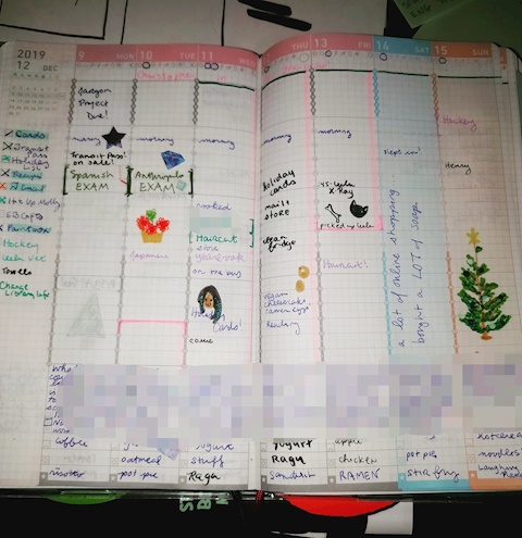 Page from my planner. 