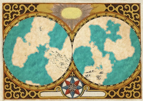 2-Globe Antique World Map