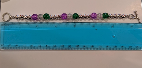 Gender Fluid Awareness 7.25 inches 6mm Pink White Purple Black and Blue Acrylic Beads Genderfluid Flag Bead Bracelet