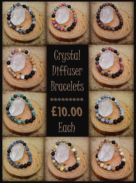 Various Crystal & Lava Stone Diffuser Bracelets