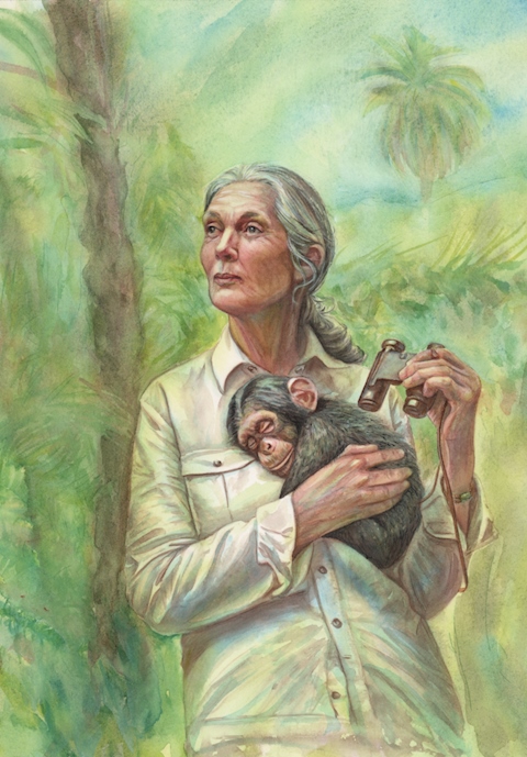 Painting Jane Goodall