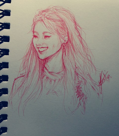 Jinsoul pen sketch!!!!