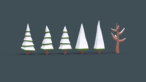Low Poly Snowy Trees - Free Asset Pack