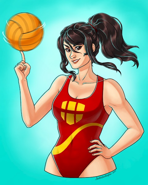 Water Polo Girl Commission