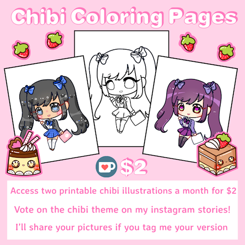 Chibi Coloring Pages ☕️❤️