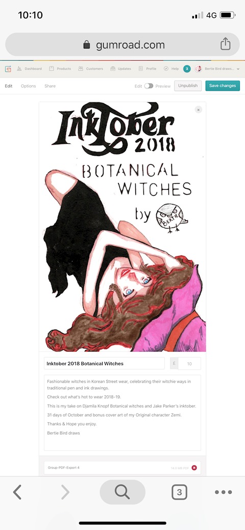 Inktober Botanical witches zine