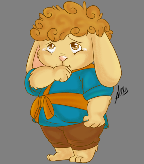 Sad chubby bunny boy.