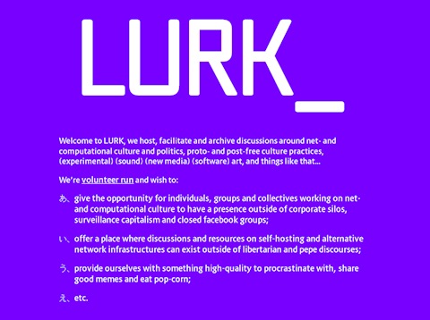 LURK landing page