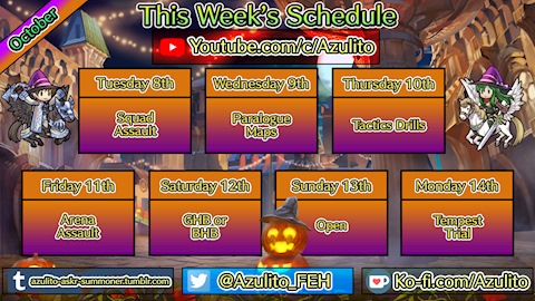 This week's youtube schedule