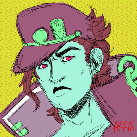 Kujo Jotaro but in silly colors
