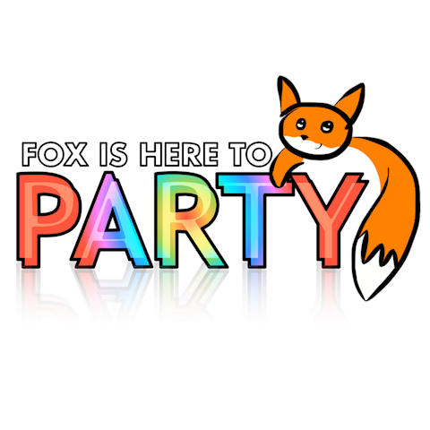 FOX IS HERE TO PARTY Logo