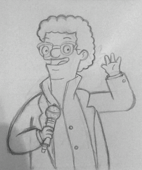 Darryl holds the mic (Sketch)